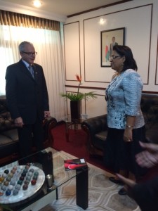 E.S. Dna. Béatrice Atallah, Ministrul Afacerilor Externe al Republicii Madagascar si Dl. Serge Rameau, Consul General Onorific al Republicii Madagascar in Romania
